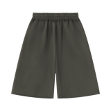MIROLYUB Unisex Heavyweight Raw Edge Shorts — Dark Gray, back view