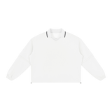 MIROLYUB Collarway collared sweatshirt in White, front view.