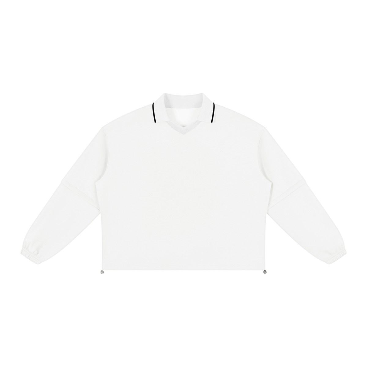 MIROLYUB Collarway collared sweatshirt in White, front view.