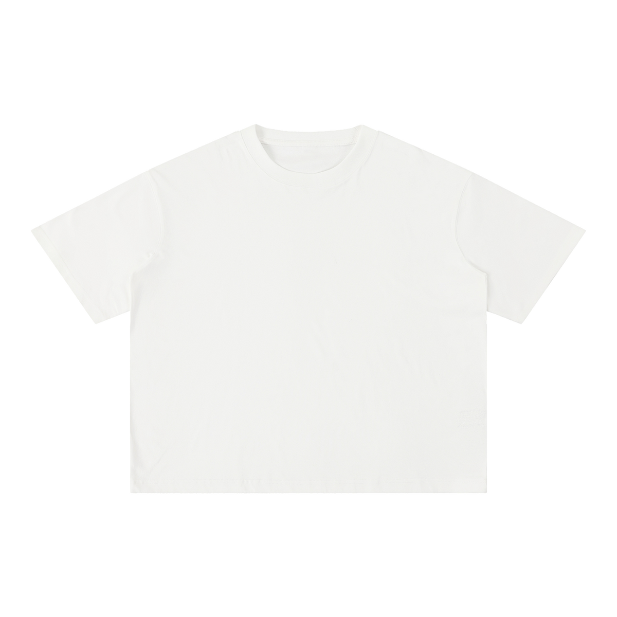 MIROLYUB Stratum Mineral-Wash Boxy Tee in White, front view