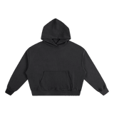 MIROLYUB plateau boxy cotton hoodie in Black, front view