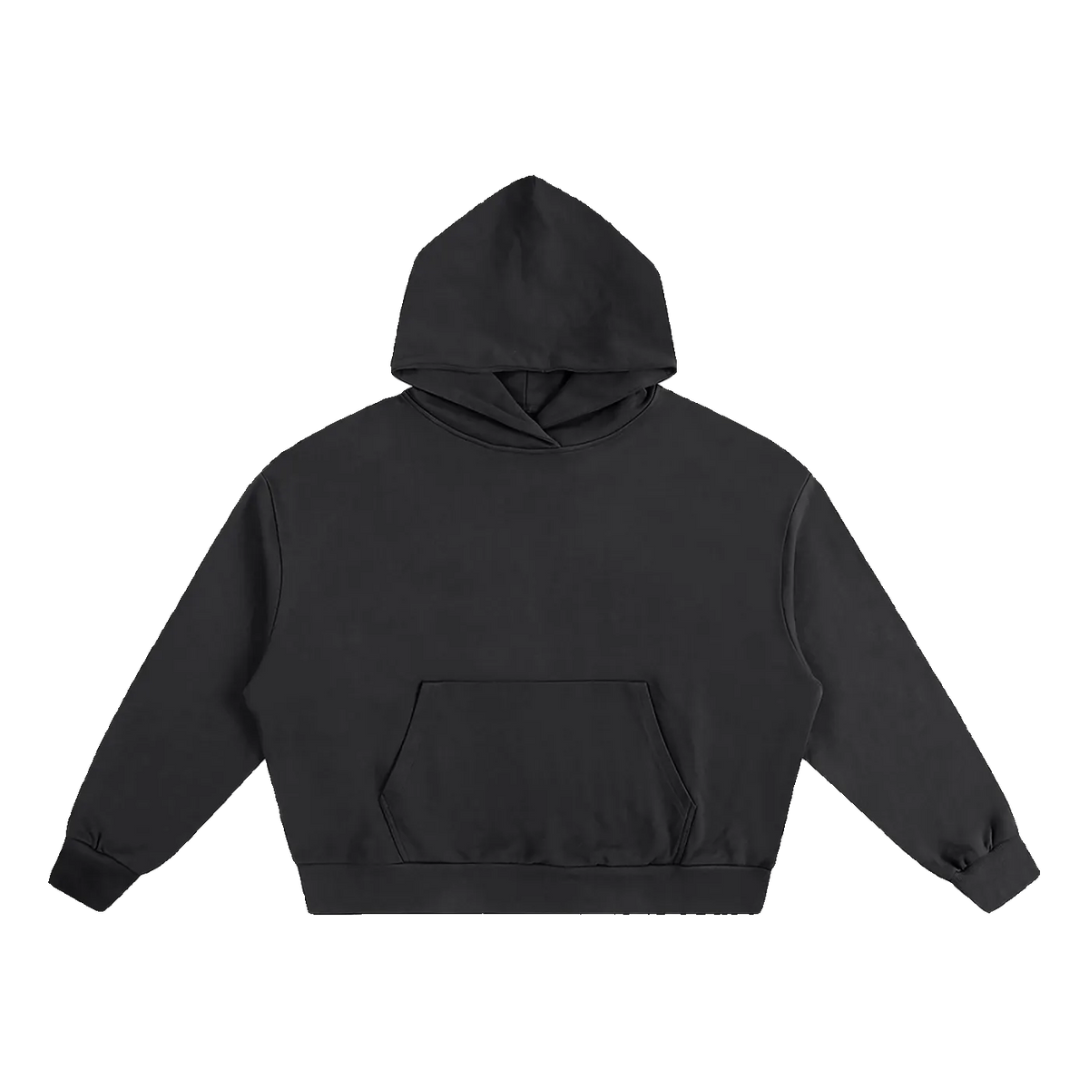 MIROLYUB plateau boxy cotton hoodie in Black, front view