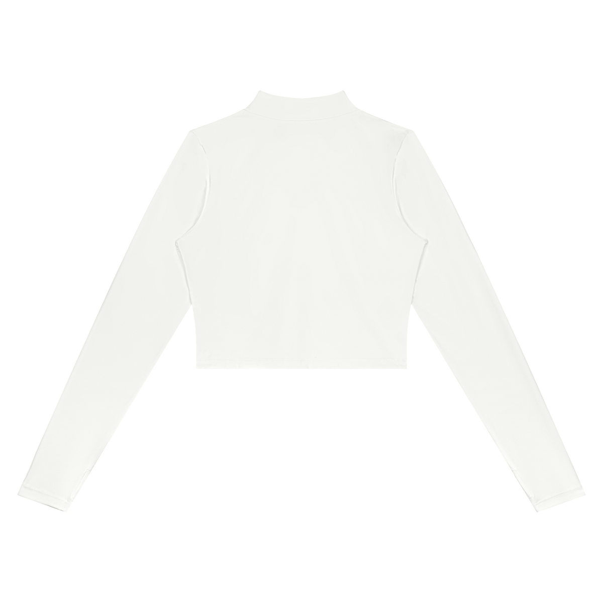 MIROLYUB Women’s Crop Yoga Sports Jacket — White, back view