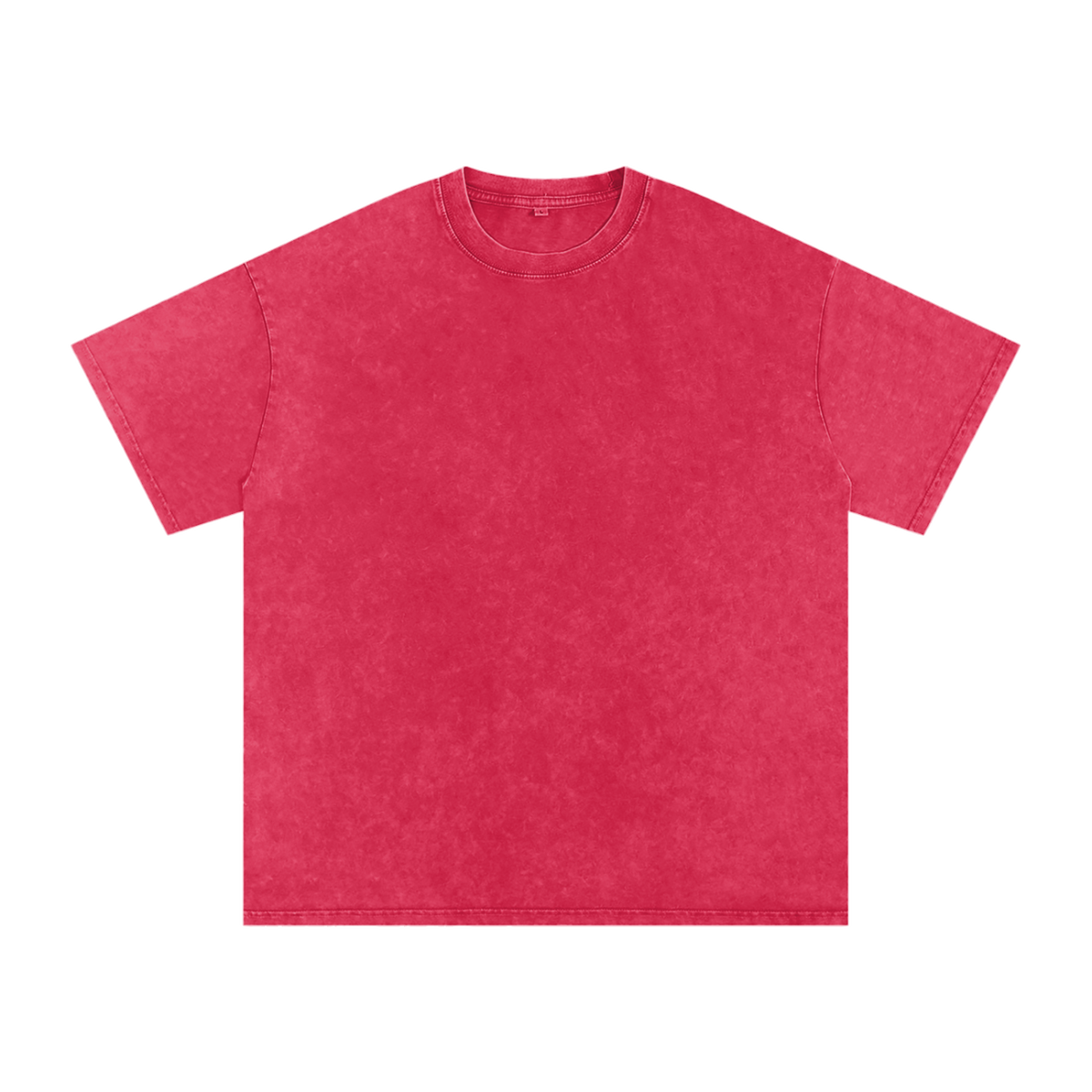 MIROLYUB Afterglow Snow-Wash Oversized Tee in Dark Red, front view.