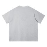 MIROLYUB Driftline Cotton Tee in Flower Gray, back view