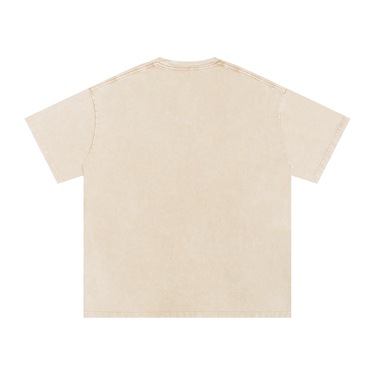 MIROLYUB Afterglow Snow-Wash Oversized Tee in Apricot, back view.
