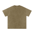 MIROLYUB Afterglow Snow-Wash Oversized Tee in Gray Green, front view.