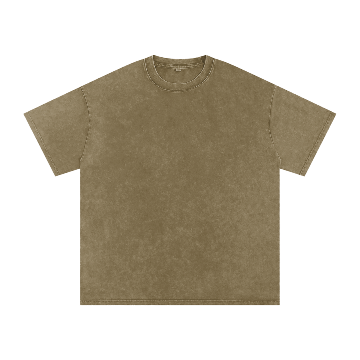 MIROLYUB Afterglow Snow-Wash Oversized Tee in Gray Green, front view.