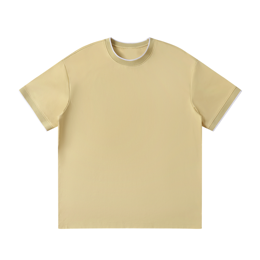MIROLYUB Unisex Regular Fit T-Shirt undefined in Pale Khaki, front view