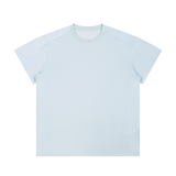 MIROLYUB Unisex Contrast Stitch  Regular Fit T-Shirt — Light Blue, front view