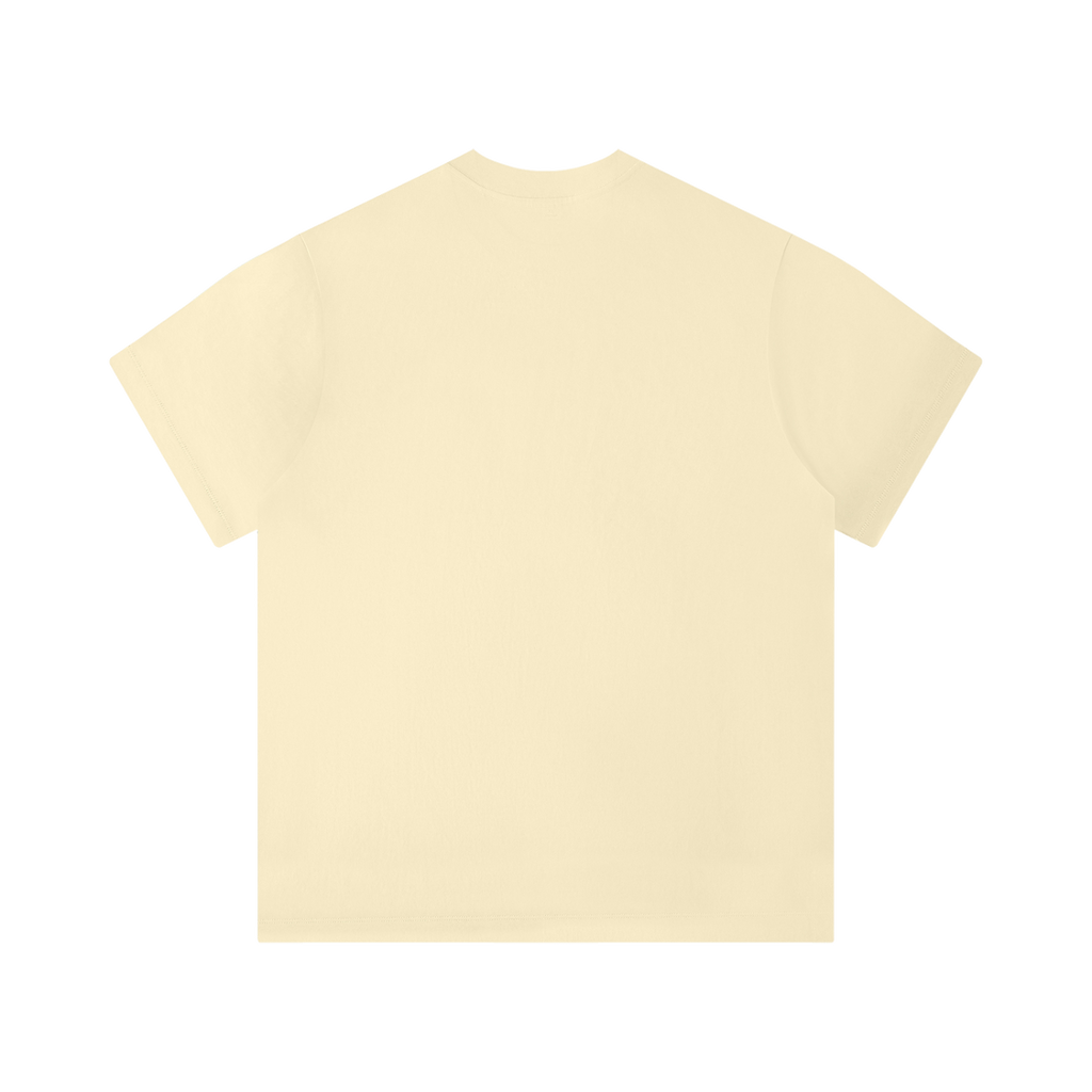 MIROLYUB Unisex Solid Color Regular Fit T-Shirt — Apricot — back view