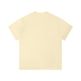 MIROLYUB Unisex Solid Color Regular Fit T-Shirt — Apricot — back view