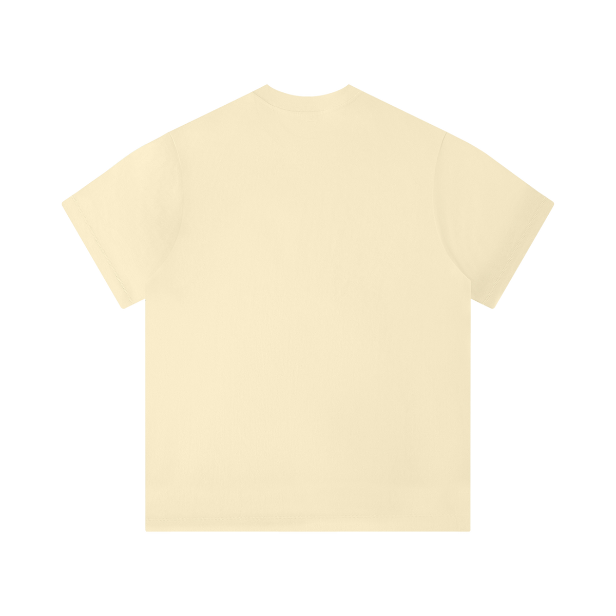 MIROLYUB Unisex Solid Color Regular Fit T-Shirt — Apricot — back view