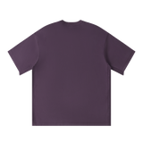 MIROLYUB Unisex Colorblock Crewneck T-Shirt — Purple, back view