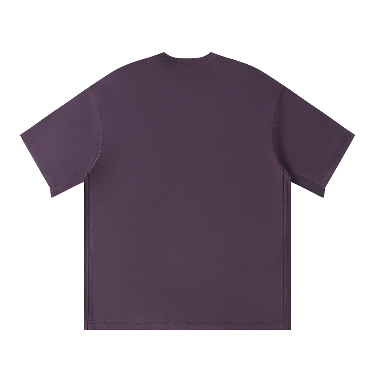 MIROLYUB Unisex Colorblock Crewneck T-Shirt — Purple, back view