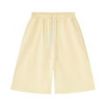 MIROLYUB Unisex Heavyweight Raw Edge Shorts — Apricot, front view