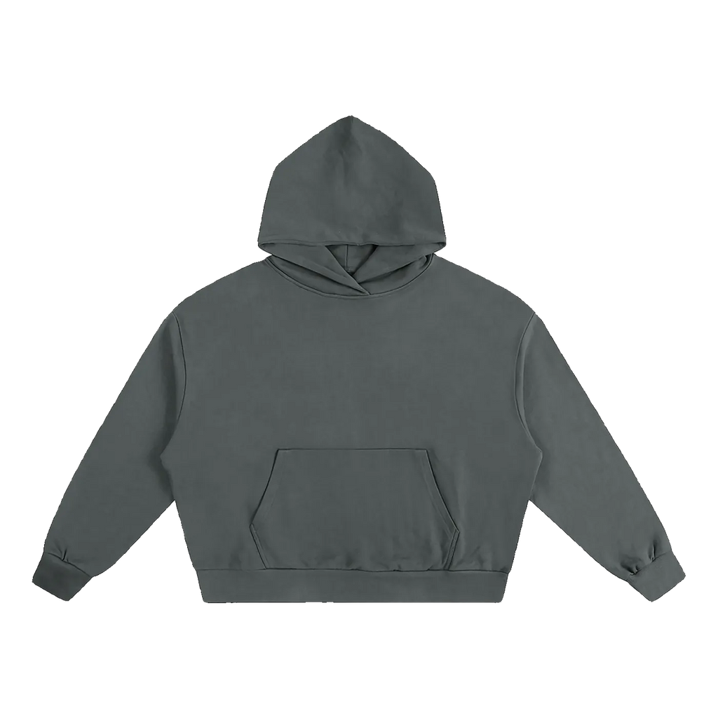 MIROLYUB plateau boxy cotton hoodie in Gray, front view