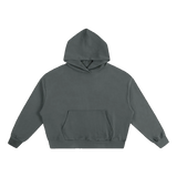 MIROLYUB plateau boxy cotton hoodie in Gray, front view