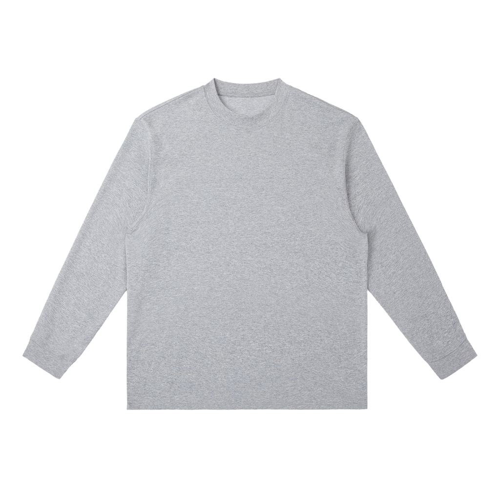 MIROLYUB Continuum cotton-blend long sleeve in Flower Gray, front view.