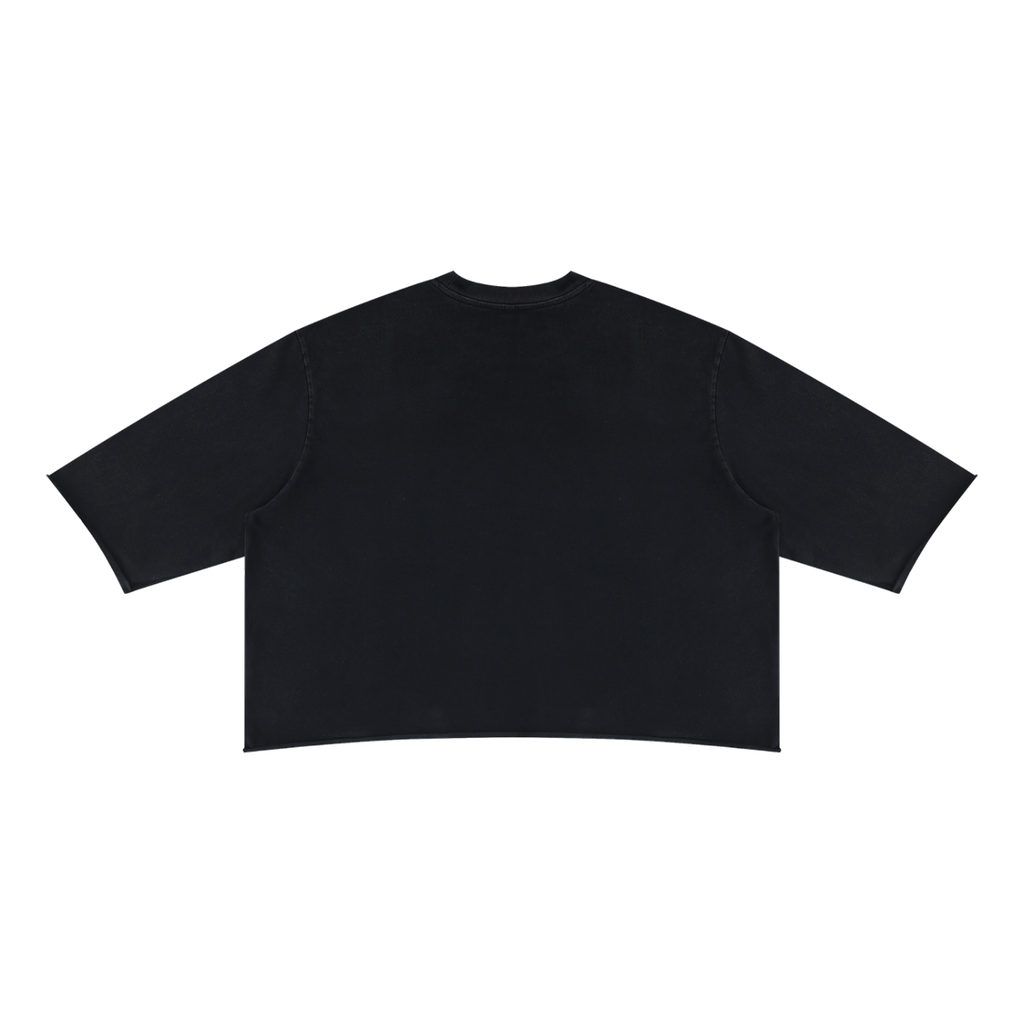 MIROLYUB Undertone Mineral-Wash Raw-Hem Tee in Black, back view.