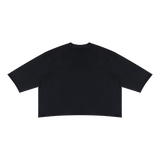 MIROLYUB Undertone Mineral-Wash Raw-Hem Tee in Black, back view.