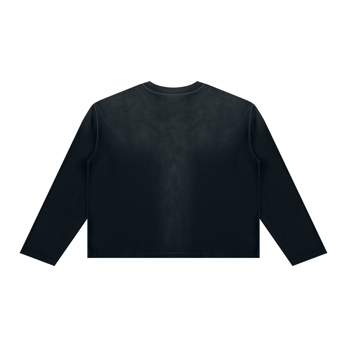 My Good Sunfade Boxy Long Sleeve in Black — blank back