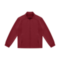 MIROLYUB Tangent stand-collar track jacket in Red, front view.