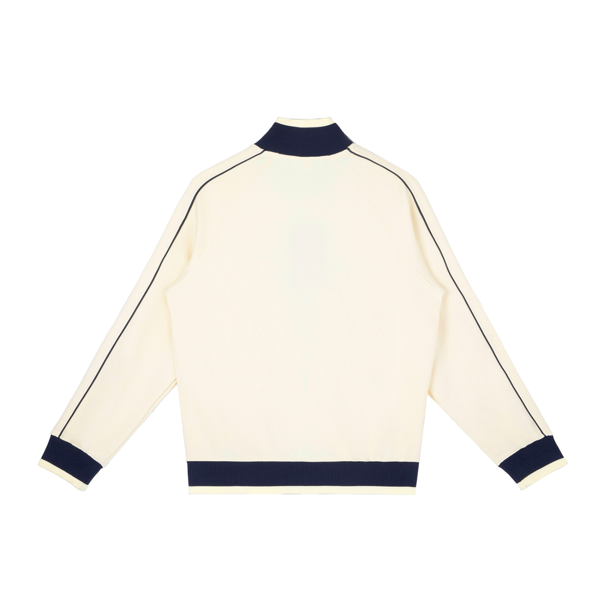 MIROLYUB Switchback raglan track jacket in Mild Apricot, back view.