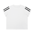 MIROLYUB Pennant twin-stripe cropped tee in White — front view