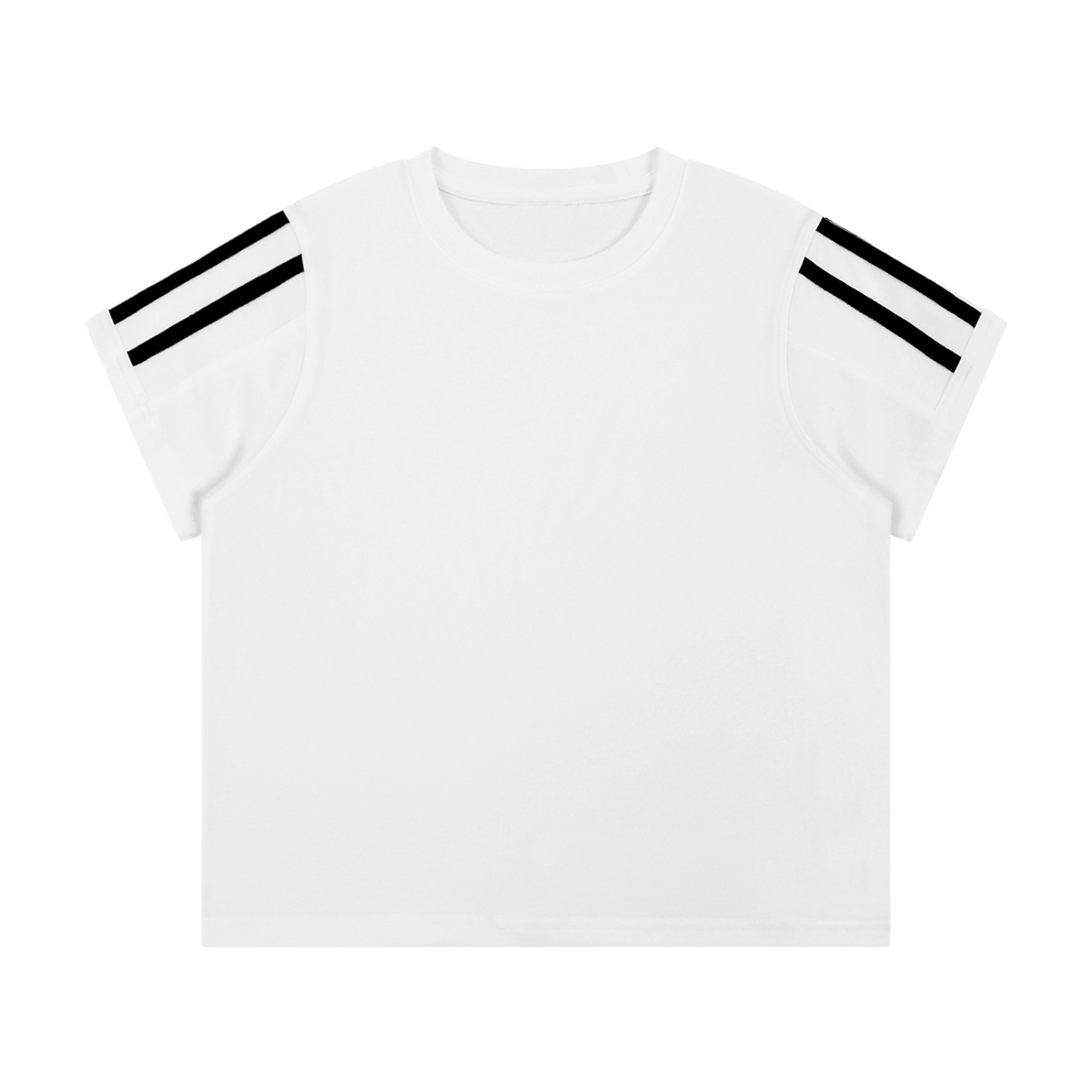 MIROLYUB Pennant twin-stripe cropped tee in White — front view