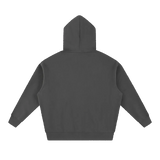 MIROLYUB loft boxy fleece hoodie in Dark Gray, back view