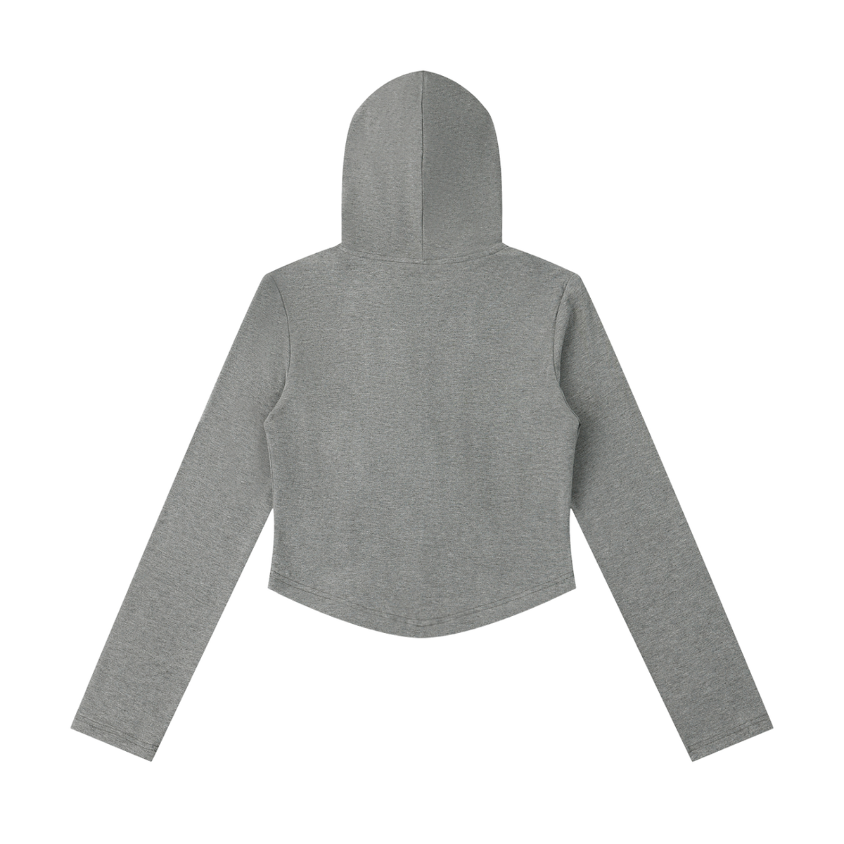 MIROLYUB Inflexion cropped full-zip hoodie in Flower Gray, back view
