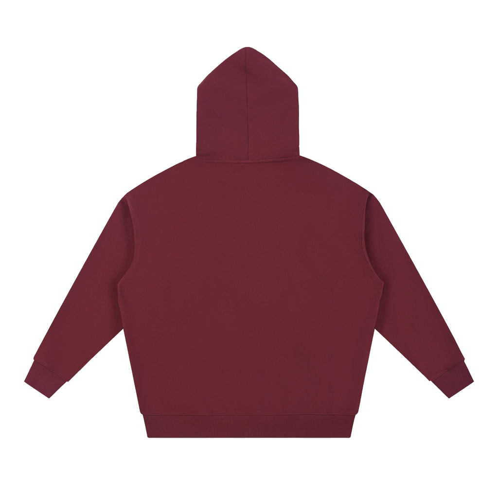Essential Heavyweight Hoodie — Dull Red, back view