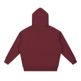 Essential Heavyweight Hoodie — Dull Red, back view