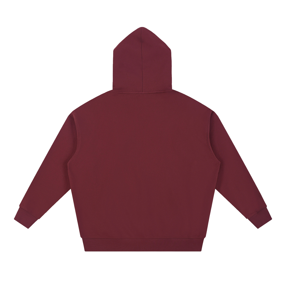 Essential Heavyweight Hoodie — Dull Red, back view