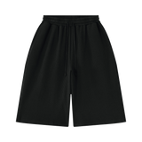 MIROLYUB Lattice Waffle Shorts in Black, front view.