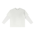 MIROLYUB Fadeline layered long-sleeve tee in White, front view.