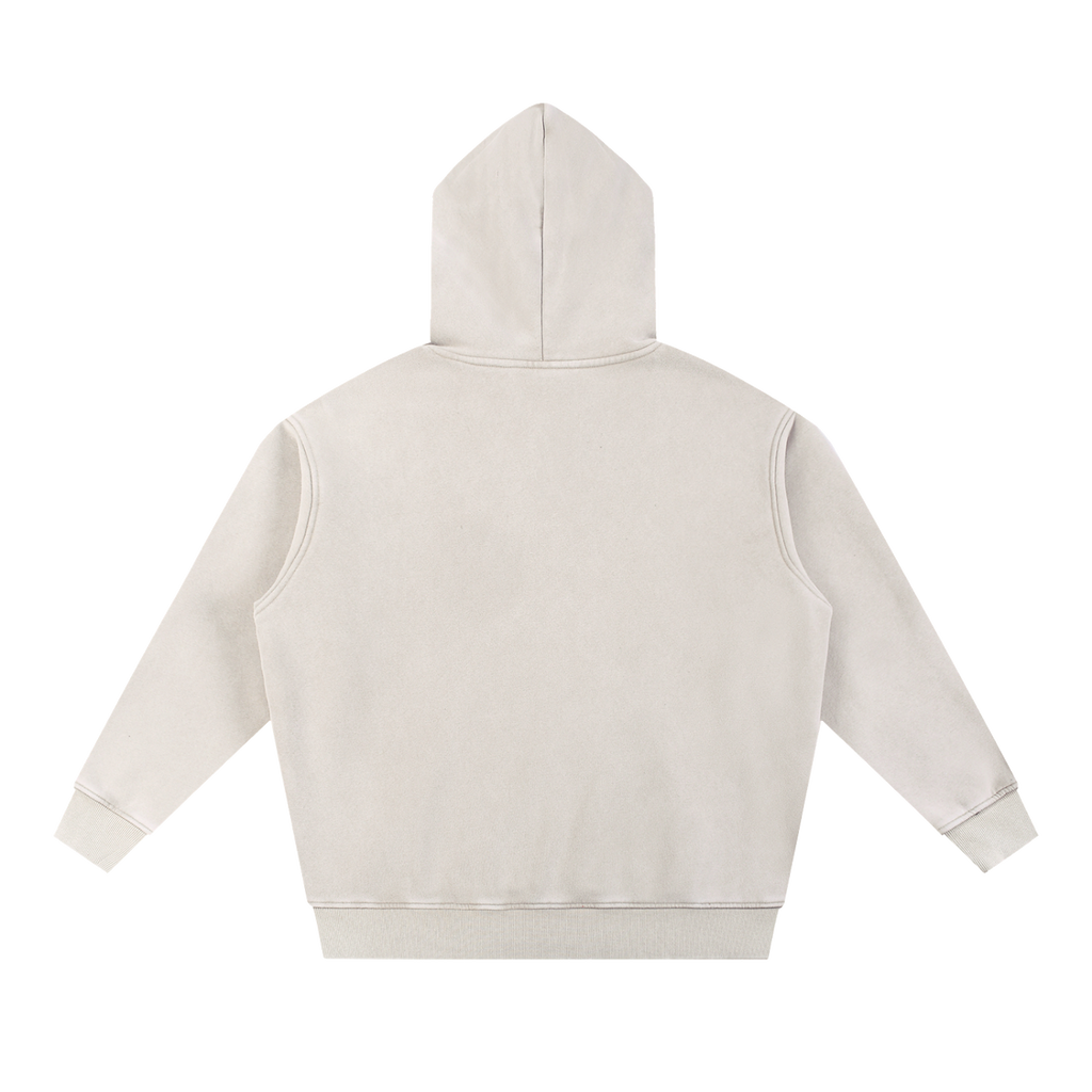 MIROLYUB Frostline Snow-Wash Oversized Hoodie in Mild Apricot, back view