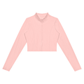 MIROLYUB Women’s Crop Yoga Sports Jacket — Pink, front view