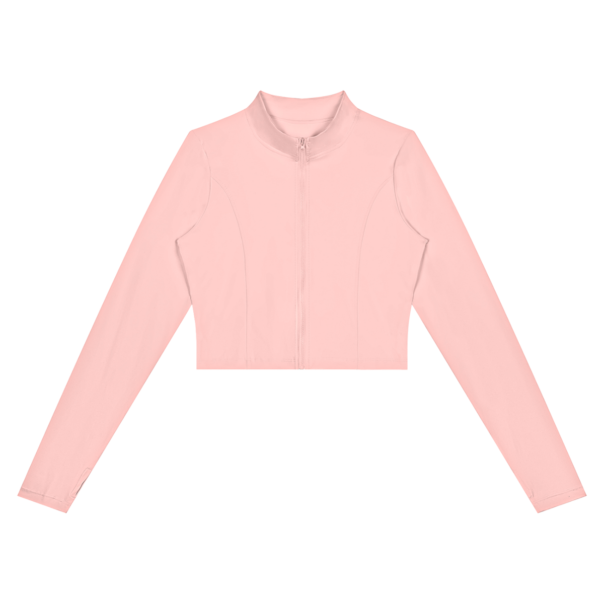 MIROLYUB Women’s Crop Yoga Sports Jacket — Pink, front view