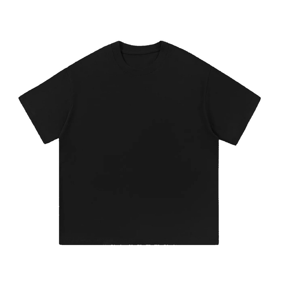 MIROLYUB Still Heavy Cotton Tee in Black, front view.