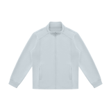 MIROLYUB Tangent stand-collar track jacket in Light Blue, front view.