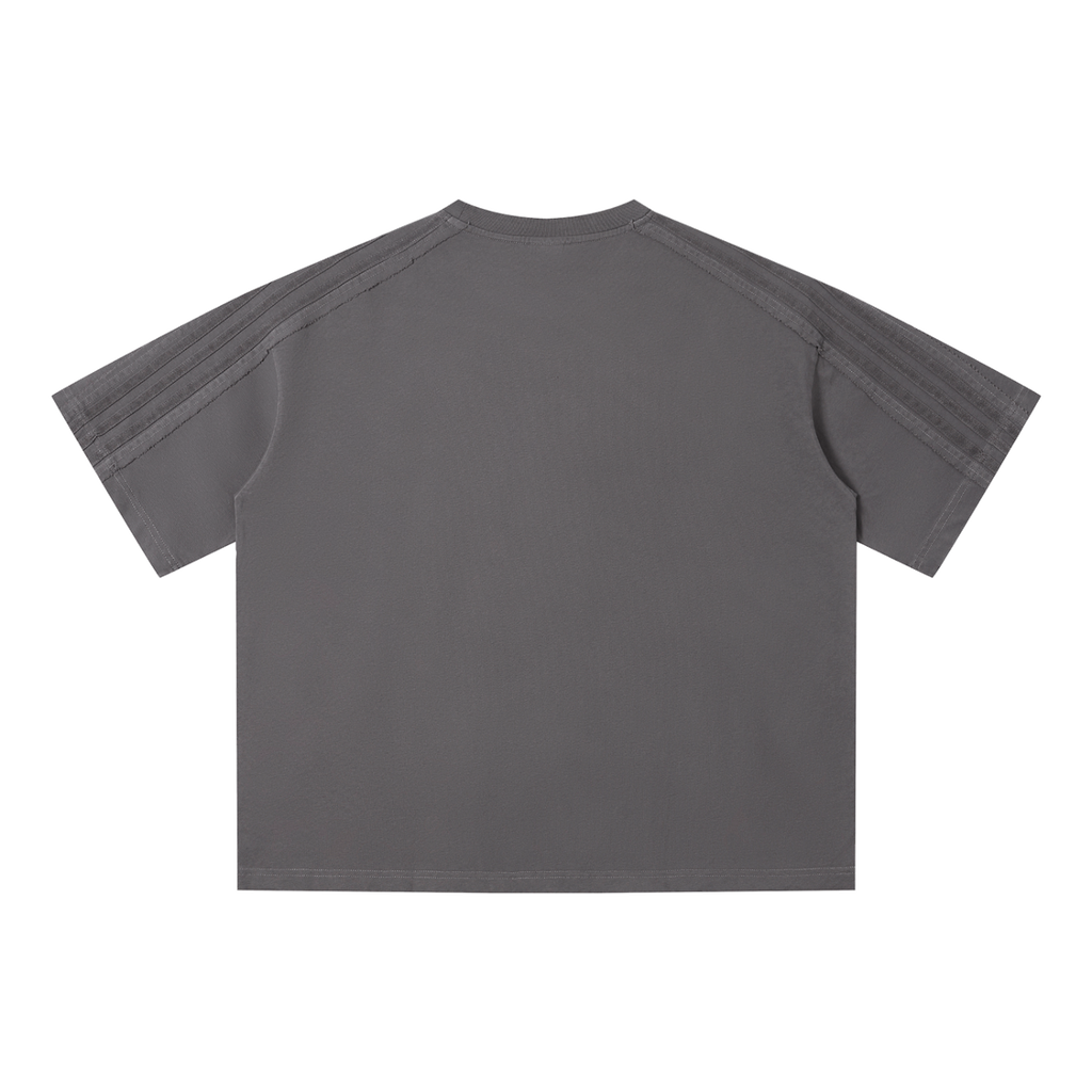 MIROLYUB Unisex Vintage Wash Boxy T-Shirt — Light Gray — back view