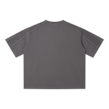 MIROLYUB Unisex Vintage Wash Boxy T-Shirt — Light Gray — back view