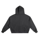 MIROLYUB plateau boxy cotton hoodie in Black, back view
