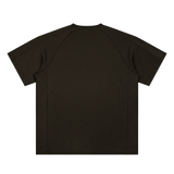 MIROLYUB Unisex Oversized Paneled Raglan T-Shirt — Brown — back view