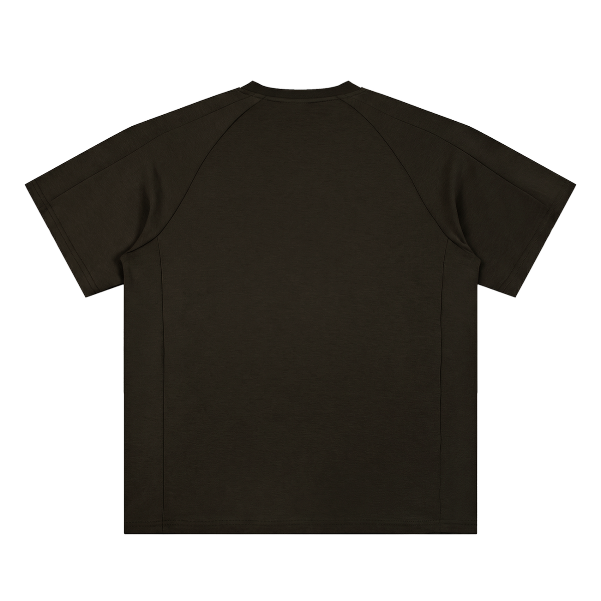 MIROLYUB Unisex Oversized Paneled Raglan T-Shirt — Brown — back view