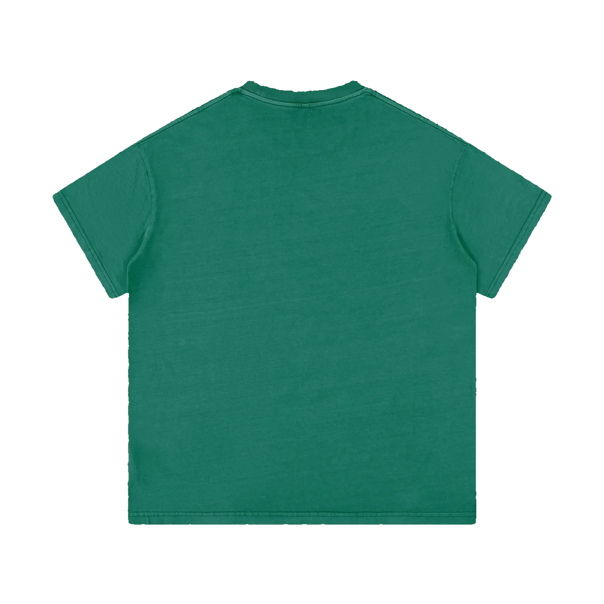 Palimpsest vintage-wash cotton tee in Blackish Green, back view — MIROLYUB Essentials