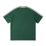MIROLYUB Traction contrast-piping polo in Dark Green — back view