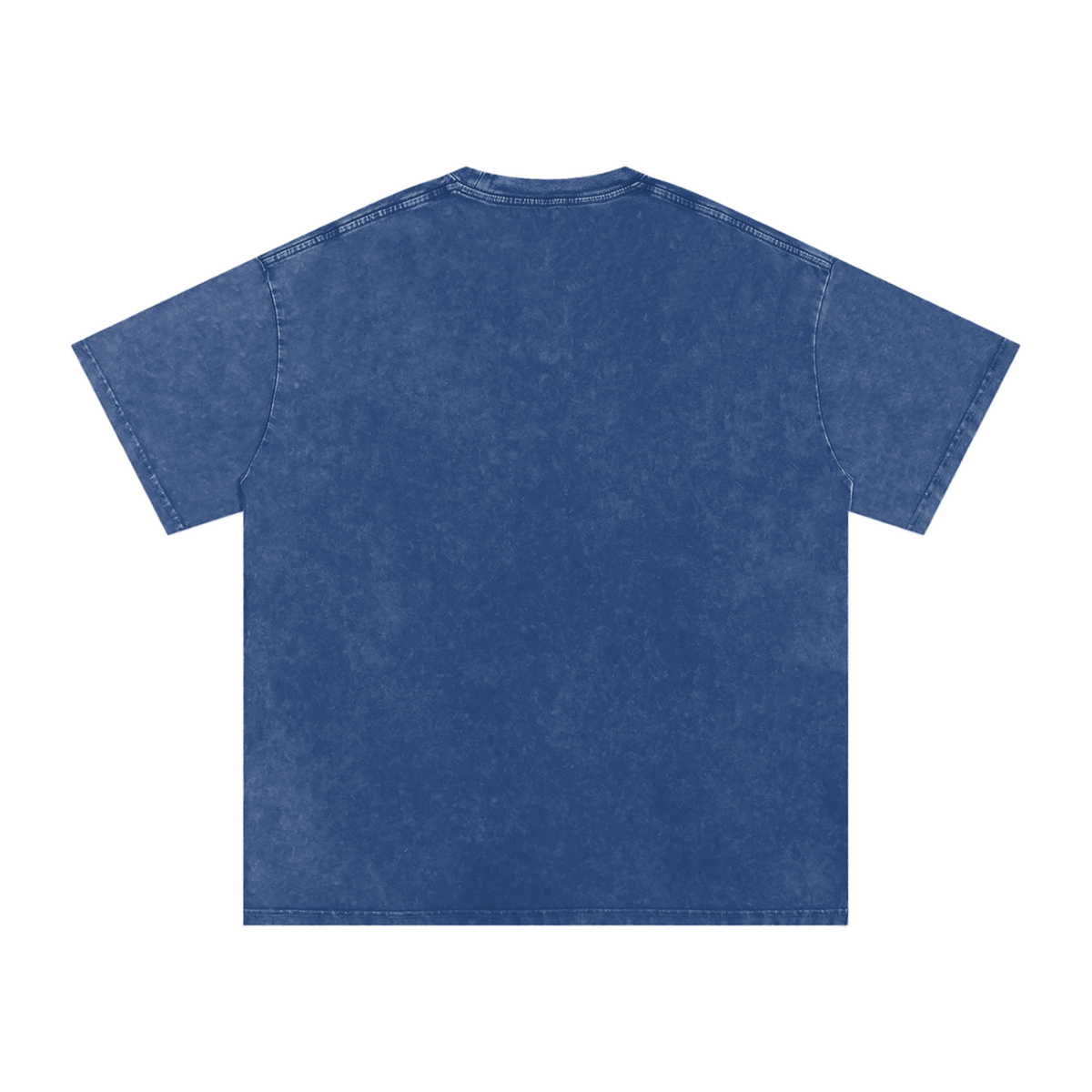 MIROLYUB Afterglow Snow-Wash Oversized Tee in Dark Blue, back view.